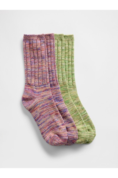 GAP Kadın Çok Renkli Crew Çorap (2'li)