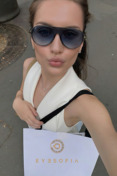 Eyesofia Clara Unisex Vintage Indigo Blue Sunglasses