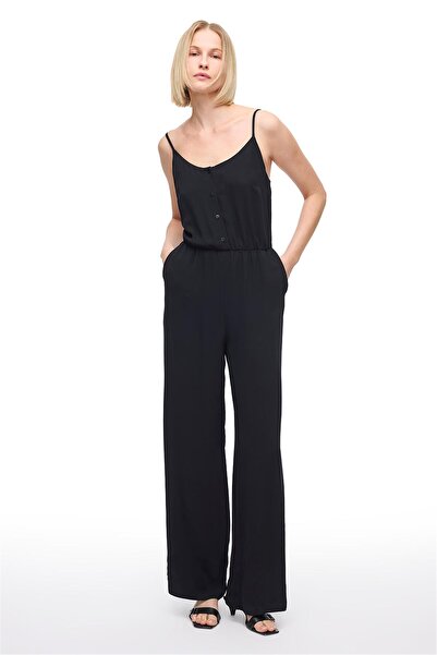 Perspective Black Echos Regular Fit Long Jumpsuit
