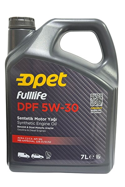 opet Fulllife Dpf 5w-30 Sentetik Motor Yağı 7 L + 80ml Cam Suyu Konsantresi