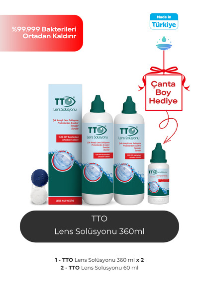 TTO 360 ml 2 Adet Lens Solüsyonu Çanta Boy 60 ml Çanta Boy