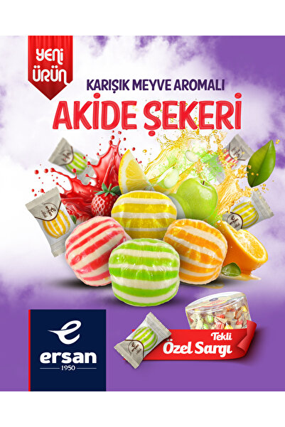 Ersan MİX MEYVE AROMALI AKİDE ŞEKERİ ASETAT - 500 GR
