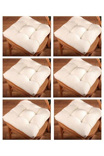 ALTINPAMUK Pachet de 6 perne de scaun pufoase, aurii, crem, cusute speciale 4...