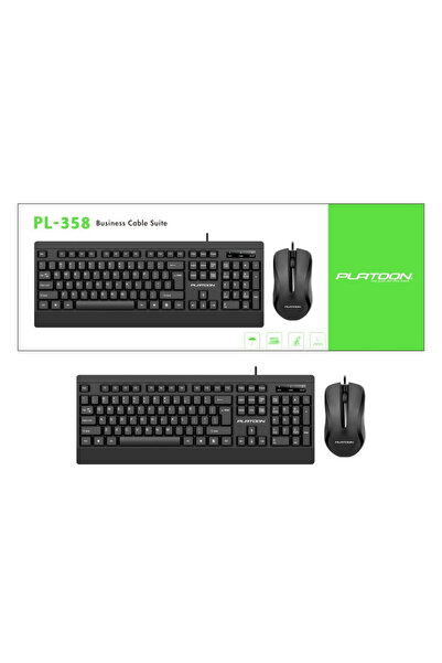 VOREX Kablolu Klavye ve Mouse Set Türkçe Q | Siyah | USB Bağlantı