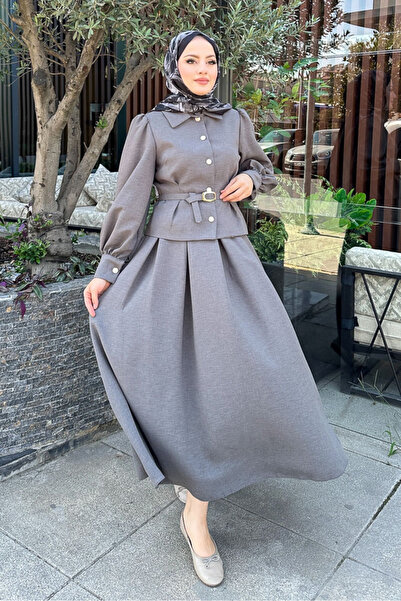 Ovn. طقم تنورة بحزام من كايل - أنثراسيت