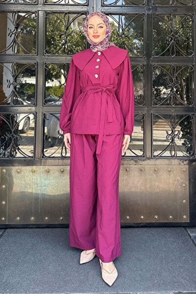 Ovn. طقم بنطال بياقة إيلانا - برقوقي