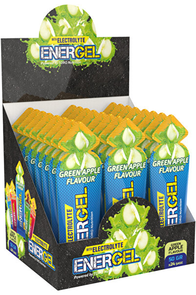 Torq Nutrition ENERGEL Electrolyte - Enerji ve  Jeli 50 Gr 24 Adet - Yeşil Elma