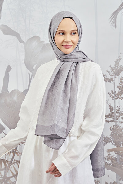 ARMANDA Σάλι με μοτίβο μονόγραμμα αλυσίδας 3042-Γκρι