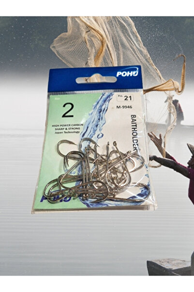 POHU Uzun Pa.la Delikli Sap 2 Numara 21'li Paket Beyaz M-9946 Baitholder Olta...