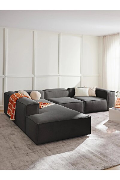 S Home Design Concept Frida 4 Modül Dinlenme Puflu 290x240 cm, Sol Köşe, Kete...