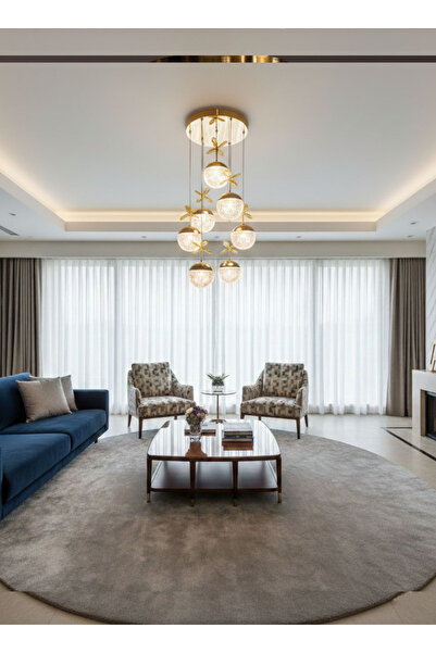 ZM AYDINLATMA ARDEA 7'Lİ GOLD KRİSTAL LED AVİZE