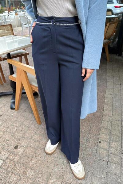 Oven بنطال مخيط بزخرفة الروح - أزرق داكن