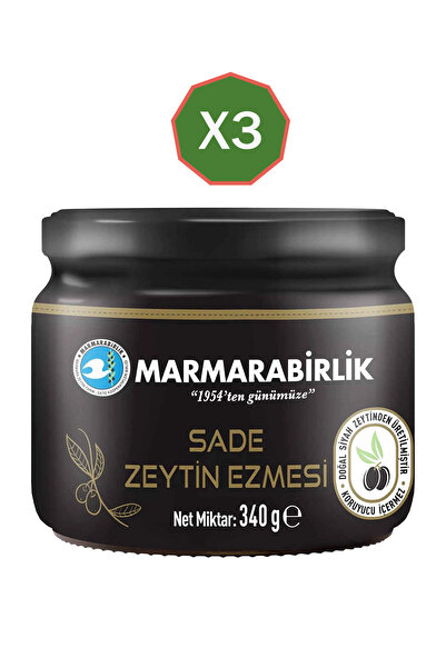 MarmaraBirlik Sade Zeytin Ezmesi 340g X 3 Adet