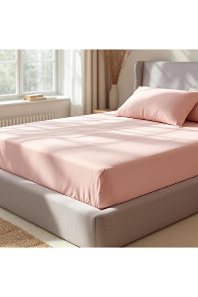 Qua Home Soho 200 TC Pamuk Perkal Çift Kişilik Lastikli Çarşaf Pembe