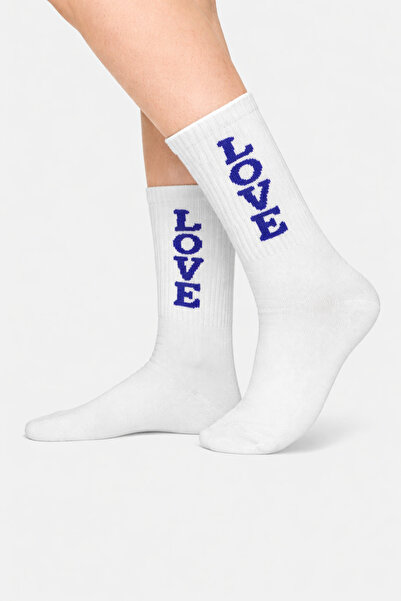 CARNAVAL SOCKS Сині тенісні шкарпетки з написом Love