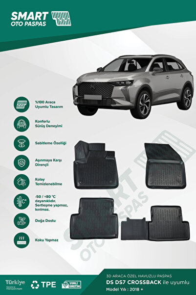 Ds7 Crossback Paspas 2019 Sonrası 3d Havuzlu Paspas Smartpaspas