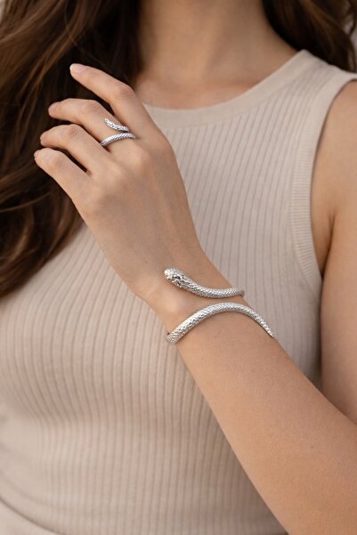 Sevilgülgünfinecrafts مجموعة خواتم على شكل ثعبان قابلة للتعديل |   اللون الذه...