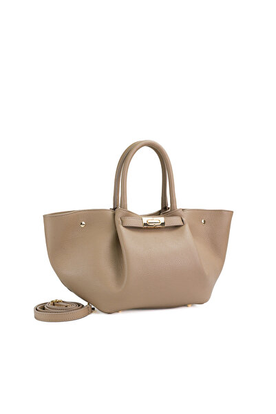 Posete Fagaras Poseta Piele Adele - Crem, Geanta Casual din Piele Naturala, G...