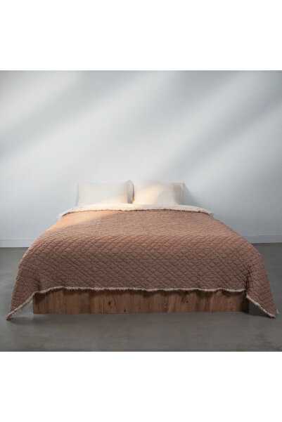 Qua Home Jade Müslin Ekstra Dolgulu Çift Kişilik Yatak Örtüsü Kiremit 230x240 cm