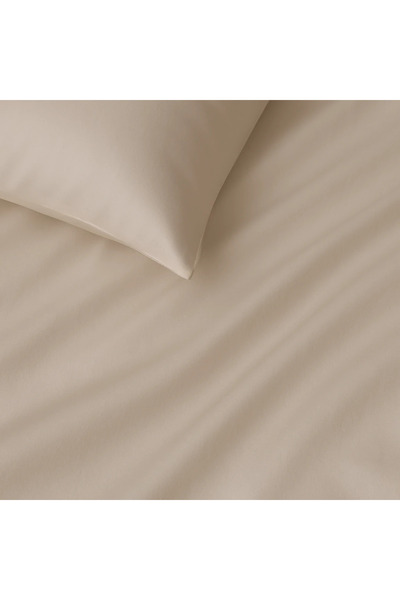 Qua Home Odin 300 TC Pamuk Saten Tek Kişilik Çarşaf Ekru