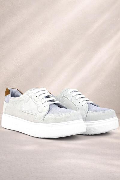 Rakerplus Genuine Leather Gray Lace-Up Children's Casual School Shoes