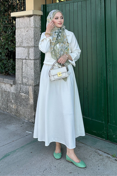 Ovn. Étoil Snap Fastener Skirt Set - Ecru