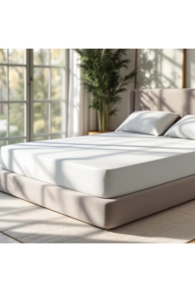 Qua Home Odin 300 TC Pamuk Saten Çift Kişilik Lastikli Çarşaf Taş