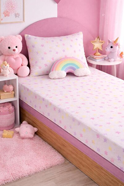 Eponj Home Pes Lastikli Çarşaf Seti Tek Kişilik Unicorn Dreams Kombin Bej