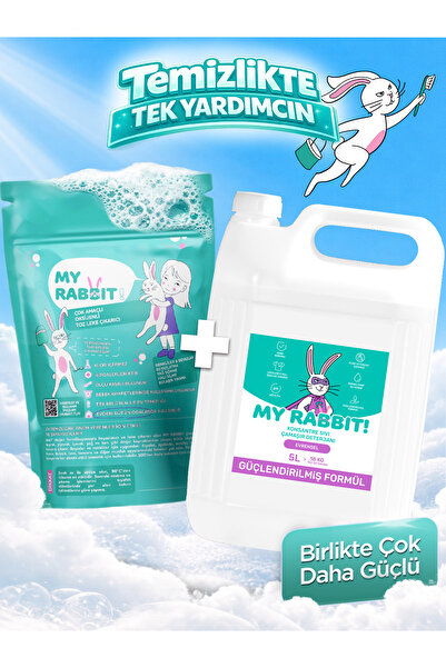My Rabbit! Konsantre Sıvı Deterjan & Çamaşır ve Yüzey İçin Çok Amaçlı Oksijen...