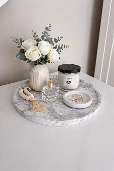 Nayino Polyester mum Tepsisi Sadece tepsi Yuvarlak stand Büyük boy 27 cm