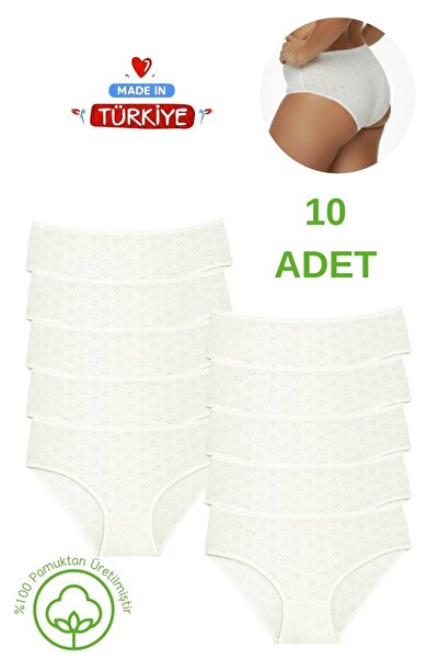 Newlilla 10-Pack High-Waisted 100% Cotton Bato Panties - Comfortable Cut Unde...