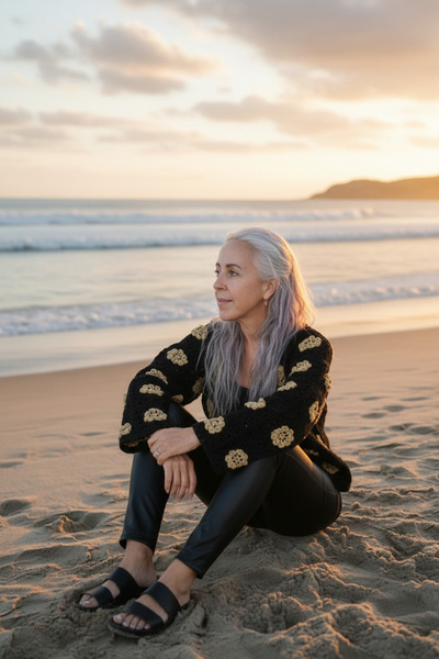 El örgüsü YDR TASARIM simli hırka