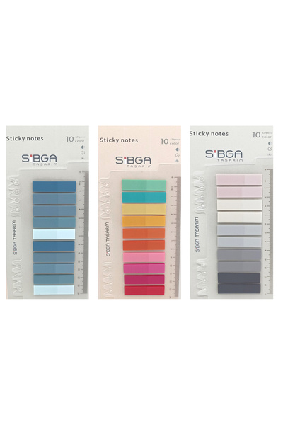 sibga tasarım 3 adet Postit (Mavi Gri Kırmızı Tonlar) Post-it Post It. Kitap ...