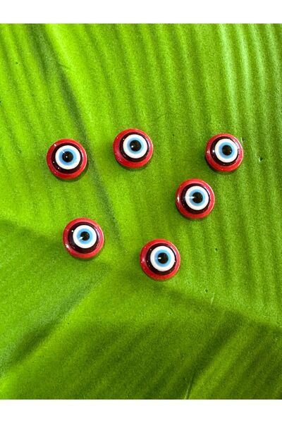 Gönülden Tasarım 6 Pieces Evil Eye Bead Button Set 1.3 cm Red