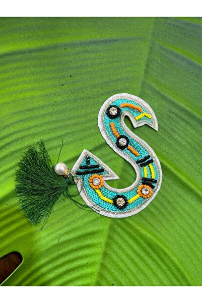 Gönülden Tasarım Accesoriu de cusut cu litera S cu ciucuri, termoadeziv, 9x7 cm