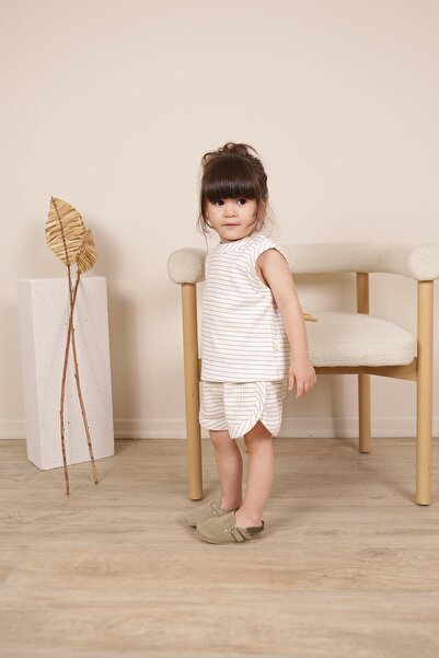 OhlalaKoala Kahverengi Çizgili Atlet Şort Takım