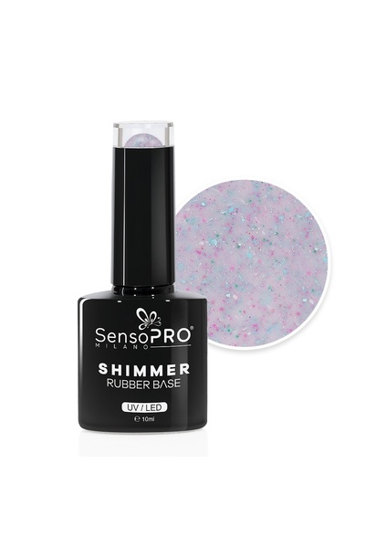 SensoPRO Milano Bază de cauciuc strălucitor - #41 Curcubeu cu mărgele, 10ml