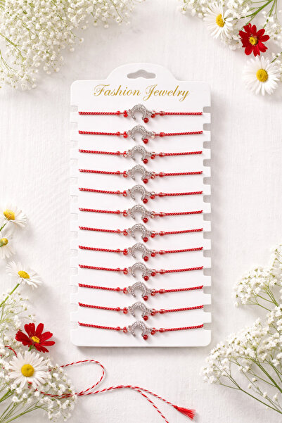 OEM Set de 12 brățări Mărțișor reglabile, Potcoavă cu buburuză, cadou de 1 Ma...