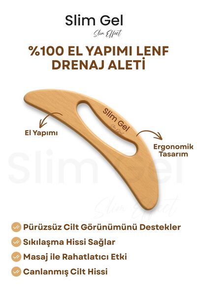 %100 Doğal Ahşap El Yapımı Lenf Masaj Aleti | Selülit Karşıtı Ahşap Masaj Aleti