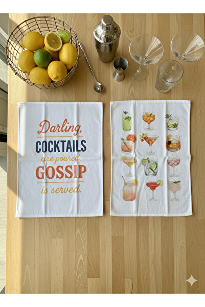 Typoniq Cocktail Cotton 2-Piece Kitchen Towel (40X50 cm)