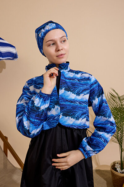 GAVLİA Women's Hijab Swimsuit 3-Piece Set - Half-Covering Zippered..