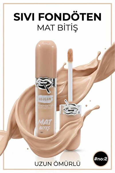 MUJGAN Oval Şekilli Mat Bitişli Sıvı Fondöten NO:2