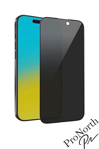 ProNorth IPhone 15 Uyumlu Hayalet Ekran Koruyucu Tam Kapatan Gizli Temperli Cam