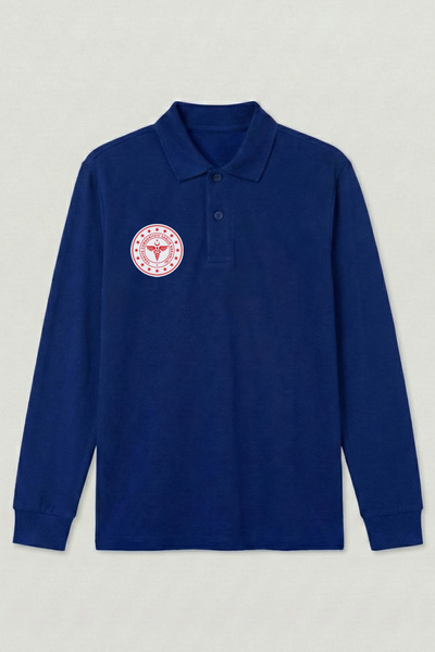 Çapıt 100% قطن بولو طوق وزارة الصحة شعار مخيط مستشفى طاقم الطوارئ طباعة طويلة...