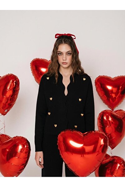 Amia&Co. Cardigan pentru femei, tricotat cu textura moale, cu detalii accesor...