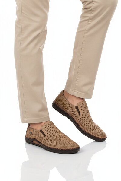 AYAKMOD Sand Nubuck Pantofi ocazional pentru bărbați cu talpă cu gel din piel...