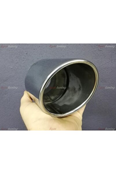 HYM TUNİNG Tek Çıkışlı 100mm Egzoz Ucu Eğik Ağız Silindirik