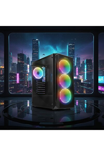 gaman 4X RGB Fanlı Gaming Bilgisayar Kasası - Yüksek Hava Akışı, Modern Tasarım, Sessiz Fan