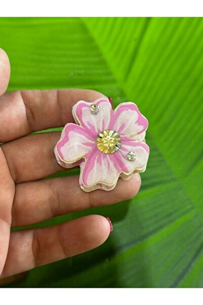 Gönülden Tasarım Aplicație de cusut cu flori în două straturi 4x4 cm roz