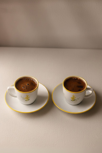 Rakle Mimoza Ceramic 2-Piece Coffee Cup Set 110 Cc